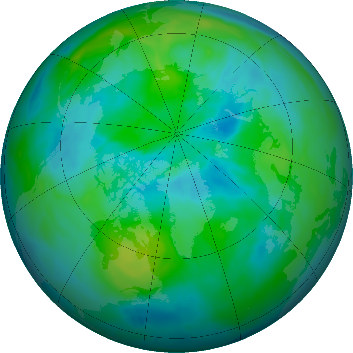 Arctic ozone map for 20 September 2010
